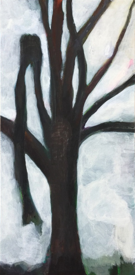 Winter tree, 2020, acrylic on canvas, 20 x 10 in.